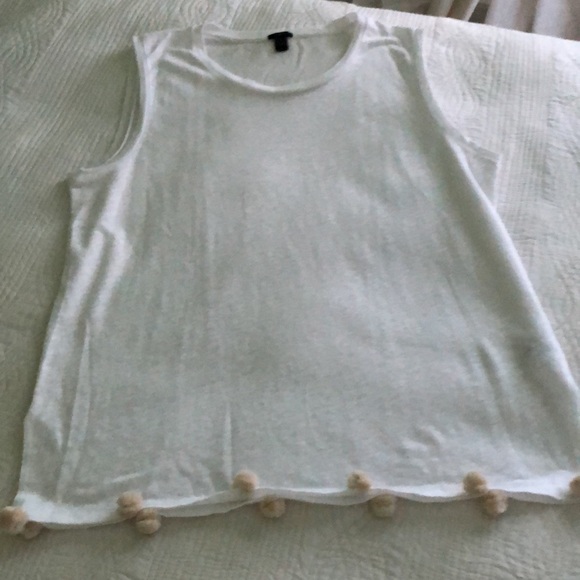 J Crew tank top with tan fringe balls at hem NWOT - Picture 12 of 12